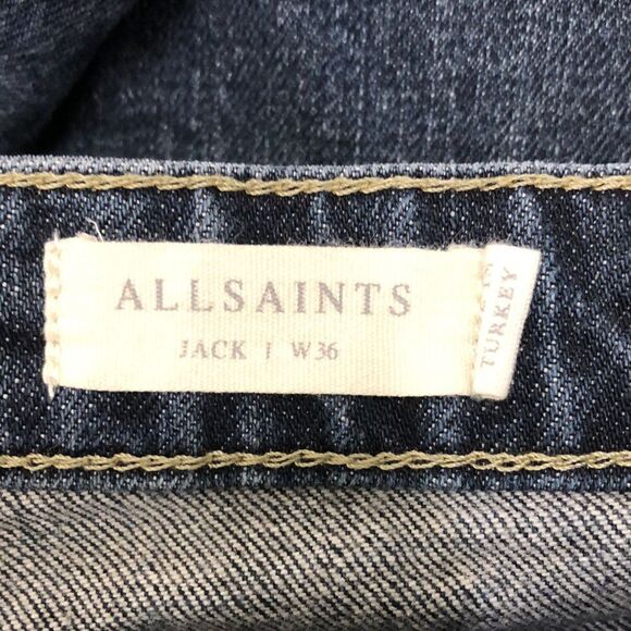 All Saints “Jack” Jeans 38x27 Faded Blue Denim - Picture 6 of 9